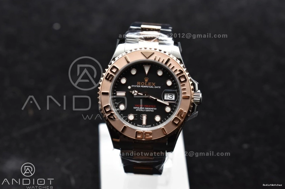 Best Minimalist Case Yacht-Master Dial Edition 37mm 268621 1216 and CVSF 316L A Black SS 1:1 RG Bracelet 0403